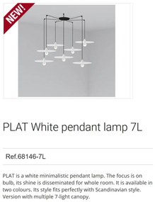 Lustra cu 7 Pendule design modern PLAT alb