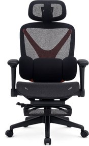 DeluxStar YX-977 NEXOR PRO MESH – Scaun Ergonomic cu Suport Lombar 3D, Tetieră 3D, Cotiere 4D, Șezut Glisant, Înclinare 140°, Suport pentru Picioare, Mesh, Negru