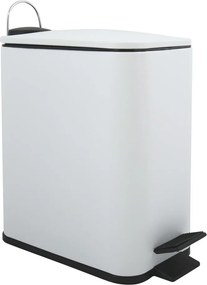 Coș de gunoi alb mat cu pedală din oțel 5 l Erik – Spirella