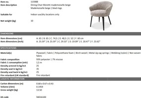 Scaun design elegant LUX Moretti, bej mademoiselle 115988 HZ