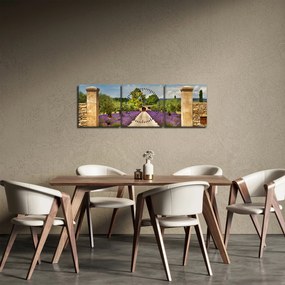 Tablou - Căi de lavandă (cu ceas) (90x30 cm)