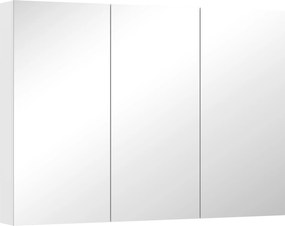 HOMCOM Dulap de Baie cu Oglindă, 3 Uși, 4 Rafturi Reglabile, 91,5 x 11,5 x 65 cm, Alb | Aosom Romania