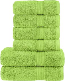 vidaXL Set de prosoape premium SOLUND, 6 piese, verde măr, 600 g/m²