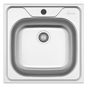 Chiuveta Sanobi, 1 Cuva universala, Inox lucios, pe blat, 48 x 48 cm