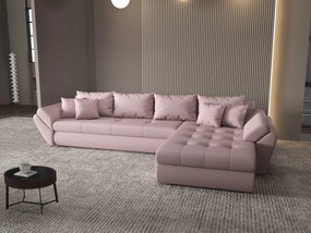 Colțar extensibil dumonde cu ladă de depozitare si sezut confortabil din spuma high-density, Loana XL Enjoy Flamingo II 335x185 cm