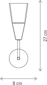 Aplică Klausen Storm AP1, Stil Clasic, Metal și Sticlă, Alb/Auriu/Negru, 27x11x8 cm, 1xE14, 9W, Ideală pentru Living, Hol sau Dormitor, Elegantă