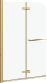 vidaXL Încărcare duș Manual Auriu 95 x 140 cm Sticlă ESG și aluminiu