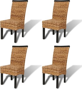 vidaXL Scaune de bucătărie 4 buc. abaca și lemn masiv de mango