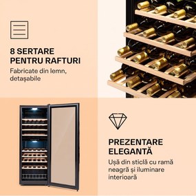 Klarstein Barossa 54 Duo, Frigider pentru vin, 2 zone, 148 litri, 54 sticle cu ecran tactil