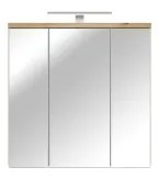 Dulap de baie suspendat cu oglindă VENOM, alb/stejar artisan