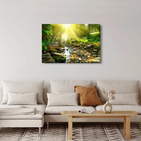Tablou cu râul în pădurea verde (90x60 cm)