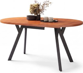 Mazzoni ALMO Calvados/picioare negre - MASĂ ROTUNDĂ EXTENSIBILĂ CU PICIOARE ÎN FORMĂ DE Y STIL LOFT PENTRU SALON/SUFRAGERIE
