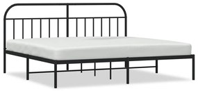 353642 vidaXL Cadru de pat metalic cu tăblie, negru, 200x200 cm