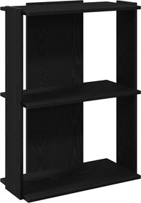 vidaXL Bibliotecă cu 3 etaje, negru, 60x30x80 cm, lemn de prelucrare