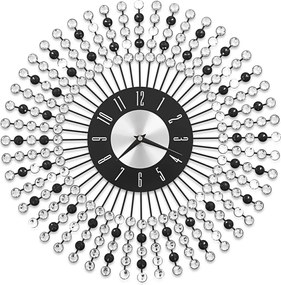 vidaXL Ceas de perete, negru, 43 cm, metal