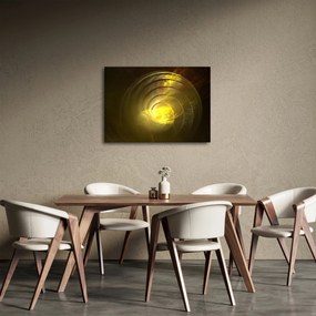 Tabloul cu spirala abstractă în galben (70x50 cm)