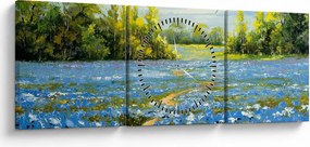 Tablou - Drum de câmp, pictură în ulei (cu ceas) (90x30 cm)