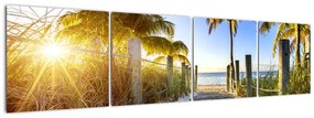 Tablou modern a unui apartament - un paradis tropical (160x40cm)