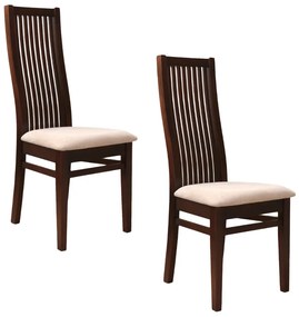 Set 2 scaune dining din lemn de fag Parma, Nuc/Solo 22