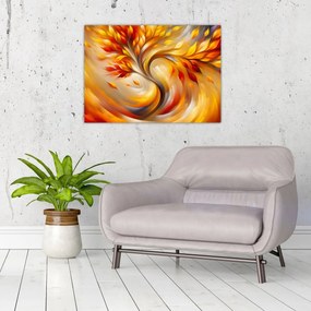 Tablou pe sticlă - Copac de toamnă (70x50 cm)