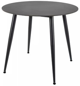 Masă rotundă de dining RION 90 cm cu blat ceramic, marmură neagră