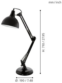 Eglo 94697 - Lampa de masa BORGILLIO 1xE27/40W/230V
