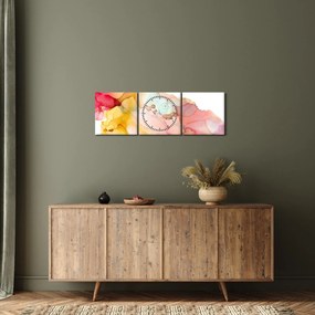 Tablou - Abstract din cerneală (cu ceas) (90x30 cm)
