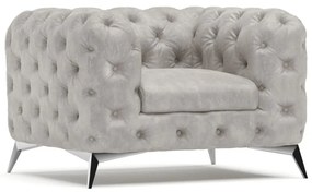 Fotoliu gri deschis cu tapițerie din catifea Chelsea – Ropez