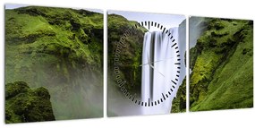 Tablou cu cascade (cu ceas) (90x30 cm)