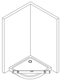 Cabina de dus Sanswiss, Ocelia, semirotunda 90 x 90 cm, cu acces pe mijloc, crom lucios