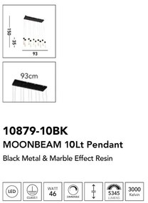Lustra cu 10 pendule LED design modern Moonbeam