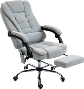 Vinsetto Fotoliu de birou cu masaj și încălzire, scaun de birou, înălțime reglabilă, spătar înclinabil, 65x70x111-119cm, gri | Aosom Romania