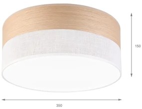 Plafonieră LED SIRJA WOOD LED/20W/230V d. 35 cm alb/stejar