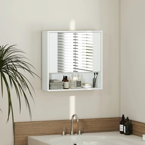 HOMCOM，Dulap de Baie Suspendat, Uși Soft-close, Raft Reglabil，60 x 16 x 60 cm，Alb | Aosom Romania