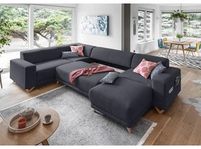 Colțar gri antracit extensibil/cu spațiu de depozitare (cu colț pe partea stângă/în formă de "U") Classy Sophie – Miuform