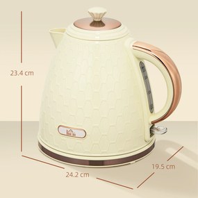 HOMCOM Fierbător, 2200 W, fereastră transparentă, filtru, fierbător rapid, bej | Aosom Romania