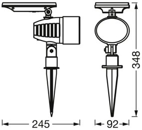 Osram - Lampă solară SMART+ SOLAR LED RGBW reglabilă, 0,6 W, 3,7 V, IP44