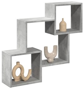 vidaXL Dulap de perete, gri beton, 78x18x71 cm, lemn prelucrat