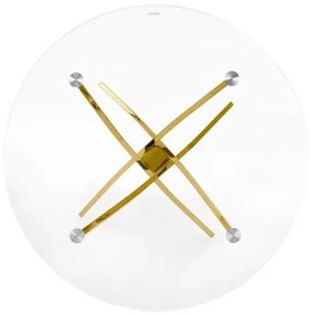 Masa rotunda sticla Raymond transparent/auriu ø100/h73 cm