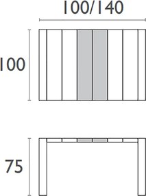 Masa Margo terasa, extensibila 100/100 cm, polipropilena - BEJ TAUPE