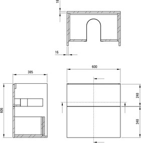 Prizma Mobilier de baie, Fără blat STU_NU61