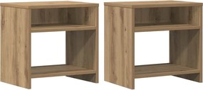 vidaXL Noptiere, 2 buc., stejar artizanal, 40x30x40 cm, lemn prelucrat