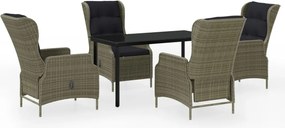 vidaXL Set mobilier pentru grădină, 5 piese, maro