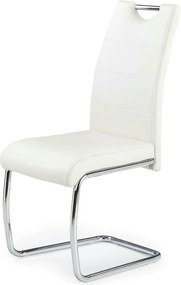 Scaun tapitat K211, alb/crom, piele ecologica/metal, 42x60x97 cm