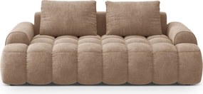 Canapea 3 locuri, Linz, Cosmopolitan Design, 200x100x84 cm, catifea, bej inchis