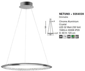 Lustra LED design modern circular NETUNO 32W NVL-9364039