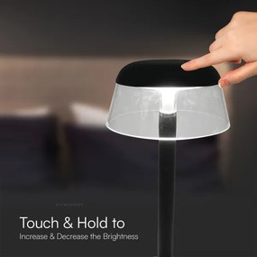 Lampă LED tactilă reîncărcabilă dimabilă de masă LED/3W/5V 3000-6000K negru