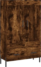 vidaXL Dulap înalt, stejar afumat, 69,5x31x115 cm, lemn prelucrat