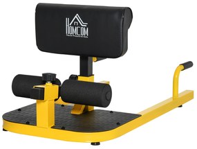 HOMCOM Aparat pentru Genuflexiuni 3 în 1 pentru Picioare, Abdominale și Flotări, 50x97x44,5-56,5 cm, Galben | Aosom Romania