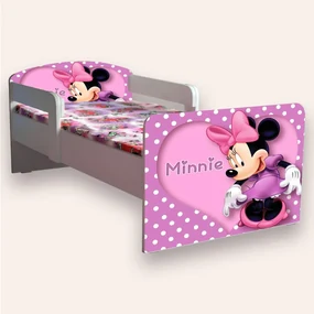 Pat copii Minnie Mouse cu manere varianta 2 Mic 2-8 ani Cu manere Cu saltea